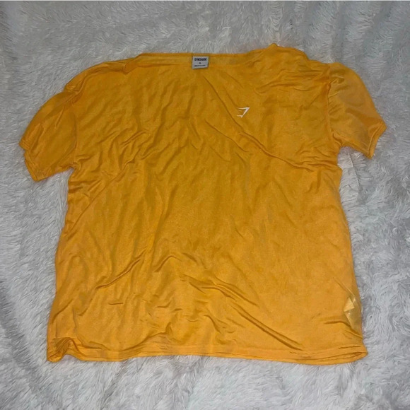 Gymshark Women’s Orange See Through Oversized Mesh Athletic Top XL Extra Large - Picture 2 of 3
